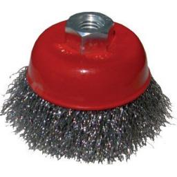 Cup Brush Crimp Wire (75mm diam)Rotary Steel Wire Brush Crimp Bevel Wheel Cup  Angle Grinder 