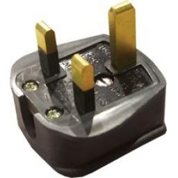 Permaplug 13A (pack of 10) 3 Pin Heavy Duty Mains Rubber Body 13Amp Electrical Plug Black 