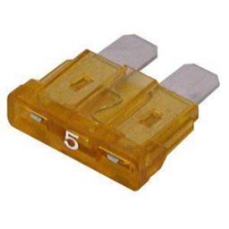 Blade Fuses 5 Amp (Light Brown) - Light Brown Tan Standard Blade Wedge Spade Fuse - Car Van Truck Lorry Auto Tractor Marine Boat Wire Cable Wiring Electric