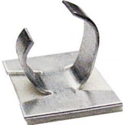 Adhesive Cable Clips - Metal 9mm (250)- Self Adhesive Nylon Sticky Pads Mounts / Fixings / Fastener for Cable Wire Conduit Tubing
