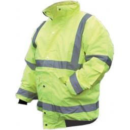 High-Visual Bomber Jacket - XX LARGE Hi Viz High Viz Visibility Waterproof Bomber Jacket Coat Safety Work Wear 
