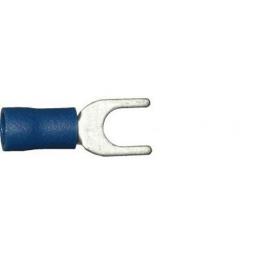 Blue Fork 6.4mm (0BA) (crimps terminals) -  Blue Car Auto Van Wiring Crimp Electrical Crimping Fork Connectors - Auto Electric Cable Wire
