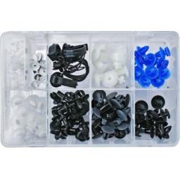 Assorted Box of  FORD Trim Fixings (105)- Trimming Bodyshop Car Auto Van Truck Retainer Clips Push Pin Rivets Set Door Trim Panel Clip & Fasteners