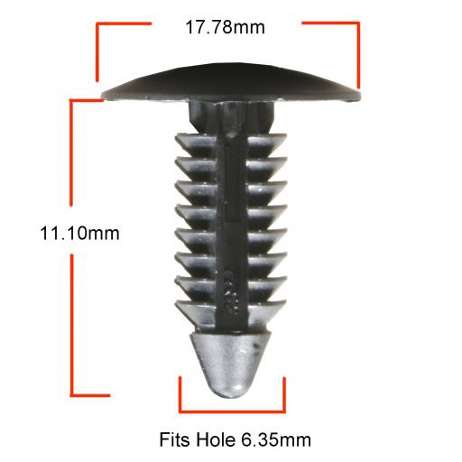Fir Tree 17.8 x 11.1 x 6.3mm (50) - Plastic Fastener Retainer Fixing Bodyshop Car Van Auto Crash Repair