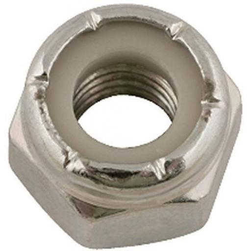 Nylon Locking Nuts 7/16 UNF Bzp (25) - Imperial Nylock Lock Locking Nyloc Standard Hex BZP use with bolts, washers, set screws,nuts,fasteners