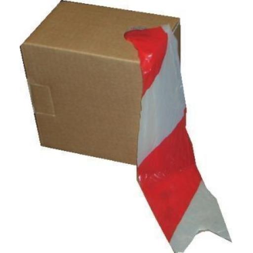 Barrier Tape (Red & White) 72mm x 500m - Stripe Non Adhesive Barrier Hazard Warning Utility Tape Safety Danger Caution Accident