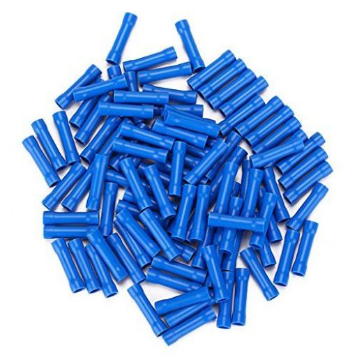 Blue Butt Connector 4.0mm (crimps terminals) -  Blue Car Auto Van Wiring Crimp Electrical Crimping Butt Straight  Connectors - Auto Electric Cable Wire