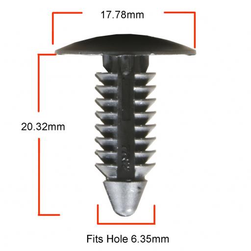 Fir Tree 17.8 x 20.3 x 6.3mm (50) - Plastic Fastener Retainer Fixing Bodyshop Car Van Auto Crash Repair