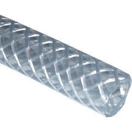 PVC Clear Braided Tubing 3/16 (30m) - Reinforced Hose Water Garden Flexible Plastic Air Oil fuel Tube hosing