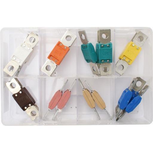Assorted Box of  Mega Fuses (20) - Car Auto Motorbike Truck Lorry Wiring Electrical Auto Cable Wire