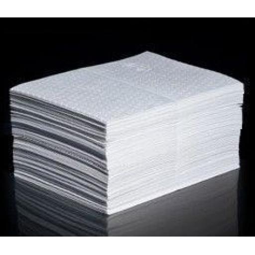 Absorbent Pads pack of 50 (grey) Universal  Maintenance & Chemical Spill Absorbent Pads - Workshop Garage Safety