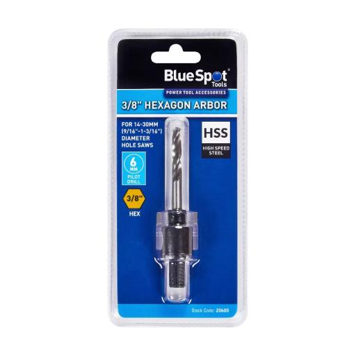 3/8" Hexagon Arbor For 14-30mm (9/16"-1 3/16") Diameter Hole Saws