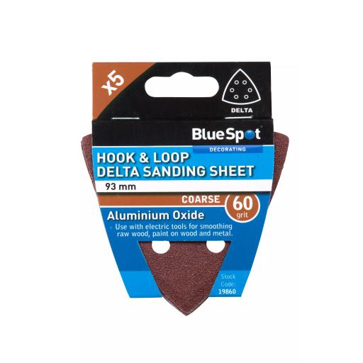 93mm 5 Pack 60 Grit Delta Sanding Sheets