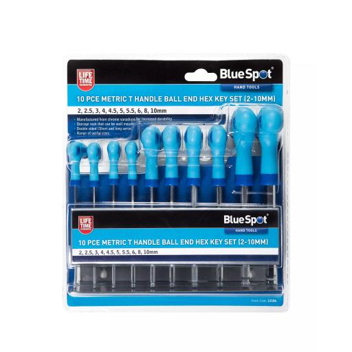 10 PCE Metric T Handle Ball End Hex Key Set (2-10mm)