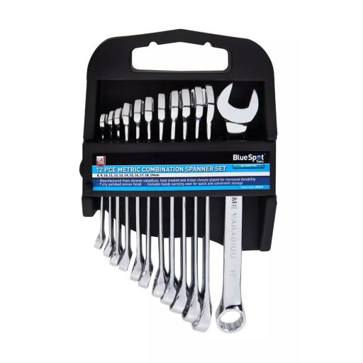 12 PCE Metric Combination Spanner Set (8-19mm)