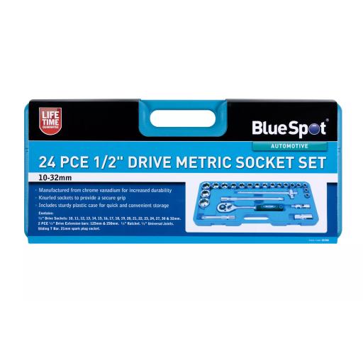 24 PCE 1/2" Metric Socket Set (10-32mm)
