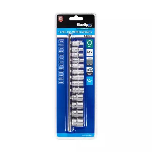 13 PCE 1/4" Metric Sockets (4-14mm)