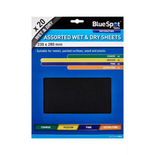 20 PCE Assorted Wet And Dry Sandpaper Sheets