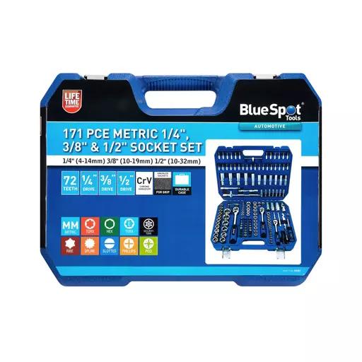 171 PCE Metric 1/4", 3/8" & 1/2" Socket Set (1/4" 4-14mm) (3/8" 10-19mm) (1/2" 10-32mm)