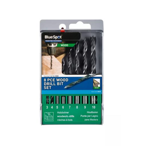 8 PCE Wood Drill Bit Set (3-10mm)