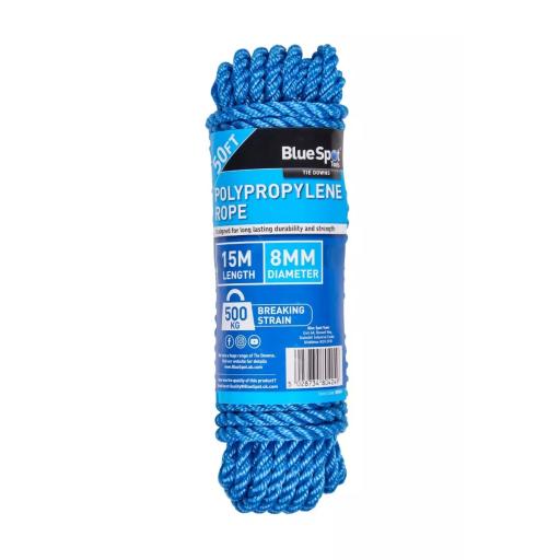 15M x 8mm (50FT) Polypropylene Rope
