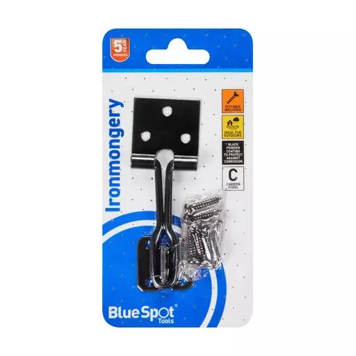 Ironmongery 102mm Black Powder Coated Wire Hasp and Staple