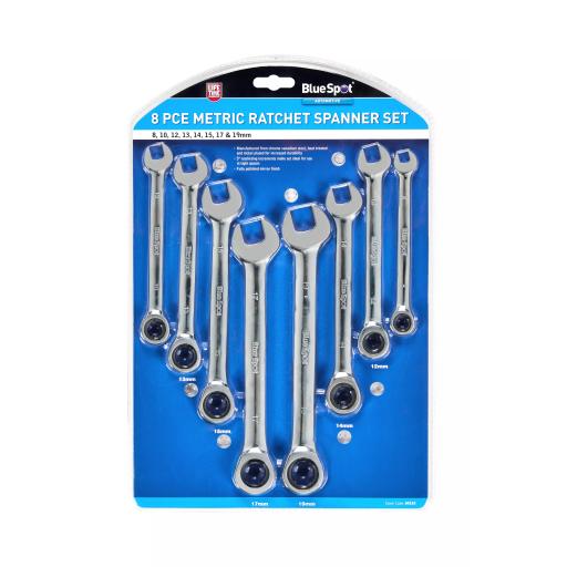 8 PCE Metric Ratchet Spanner Set (8-19mm)