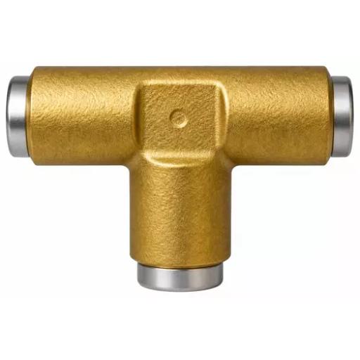 Brass Push-Fit T-Piece (Pack of 2)