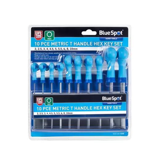 10 PCE Metric T Handle Hex Key Set (2-10mm)
