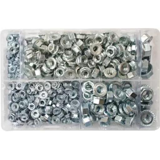 Assorted Flanged Nuts Metric (370 Pieces )