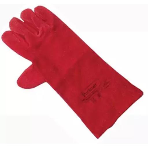 Red Welding Gauntlet Gloves (Pack of 1)