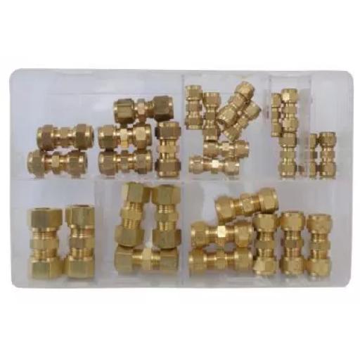 Assorted Brass Tube Couplings (Imperial) ( 28 Pieces )