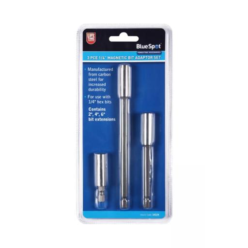 3 PCE 1/4" Magnetic Bit Adaptor Set