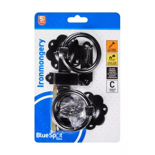 Ironmongery 152mm Black Powder Coated Ring Latch