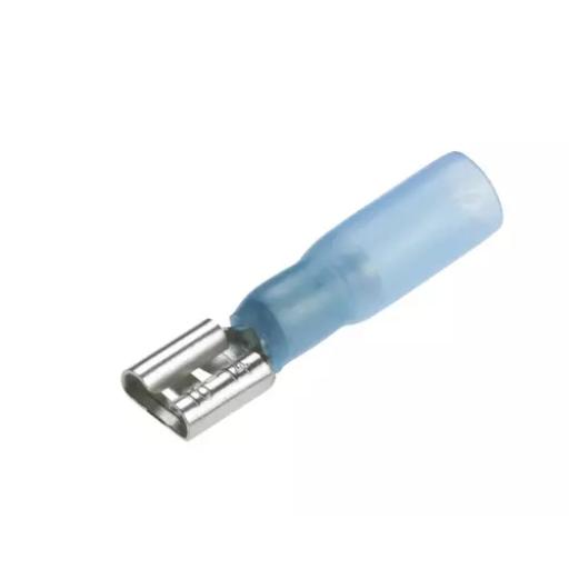 Blue Female Spade 6.3mm heatshrink (Pack of 25)