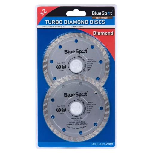 2 PCE Turbo 115mm (4.5") Diamond Discs