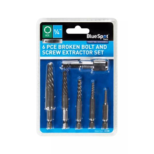 6PCE Broken Bolt And Screw Extractor Set