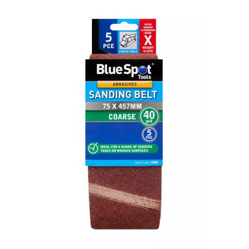 5 PCE 75 x 457mm Sanding Belt 40 Grit