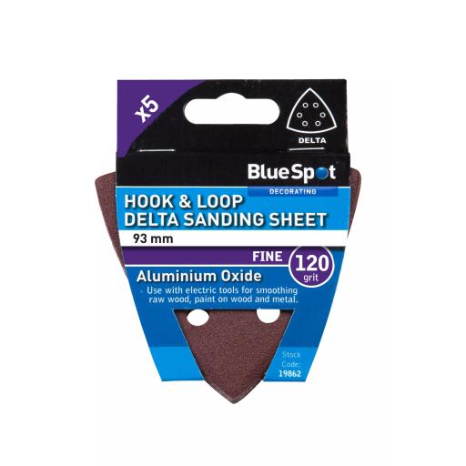93mm 5 Pack 120 Grit Delta Sanding Sheets