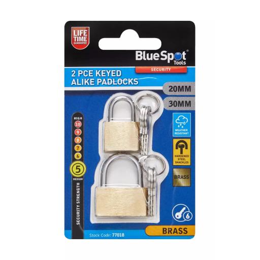 2 PCE 20mm & 30mm Brass Padlocks