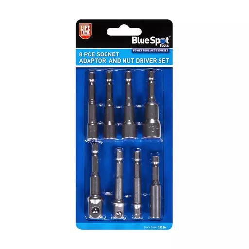 8 PCE SOCKET ADAPTOR AND NUT DRIVER SET