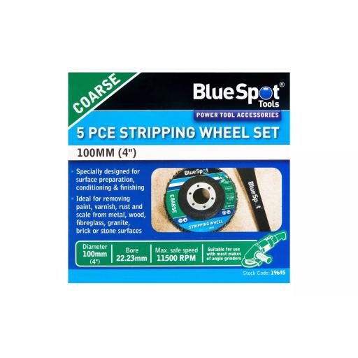 5PCE 100mm (4") Coarse Stripping Wheel Set