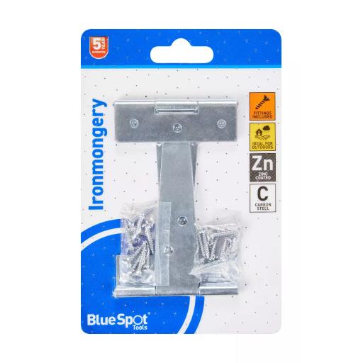 Ironmongery 102mm Zinc Plated Tee Hinge