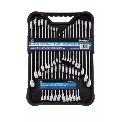 32 PCE Metric/Imperial Assorted Spanner Set (6-19mm)(1/4"-5/8")