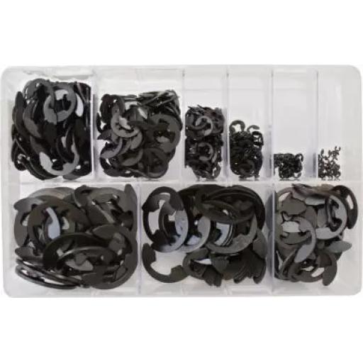 Assorted E-Clips (Black coated) (600 Pieces )