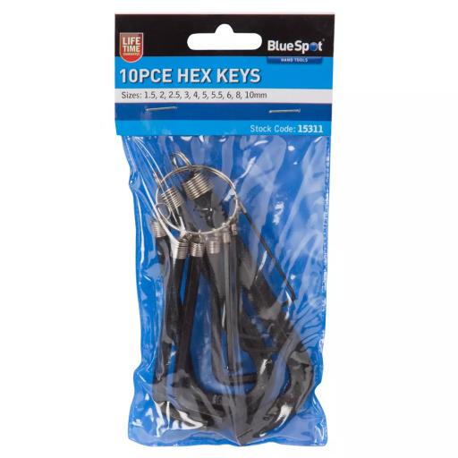 10 PCE Metric Hex Key Set (1.5-10mm)