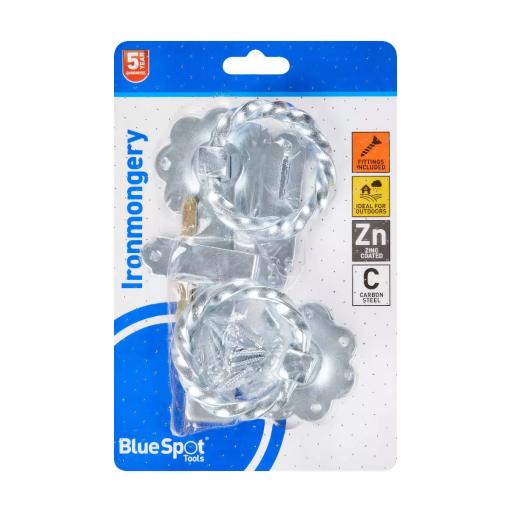Ironmongery 152mm Zinc Plated Twisted Ring Latch