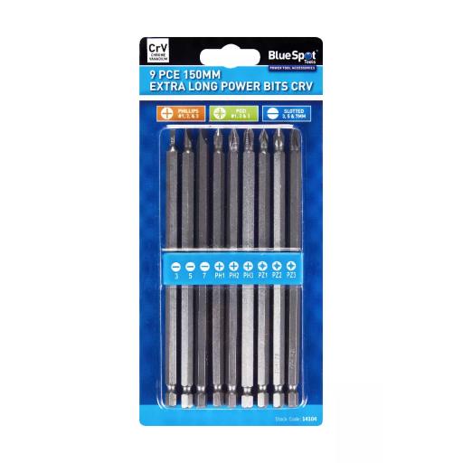 9 PCE 150mm Extra Long Power Bit Set