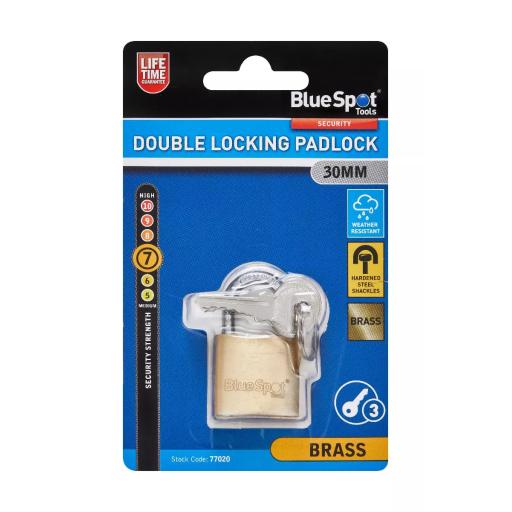 30MM Double Locking Brass Padlock