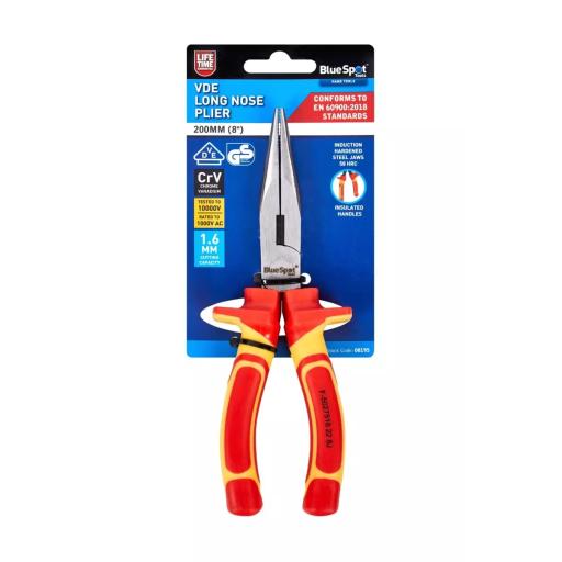 200mm (8") VDE Long Nose Plier
